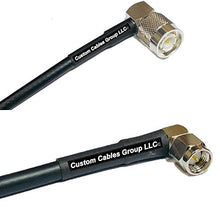 Load image into Gallery viewer, 50 feet RFC195 KSR195 Silver Plated TNC Male Angle to SMA Male Angle RF Coaxial Cable
