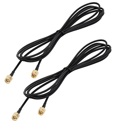 Aexit 2pcs RG174 Distribution electrical Antenna WiFi Pigtail Cable SMA Female to Male Connector 2 Meters Long