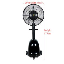 Load image into Gallery viewer, 260W 26&quot; Spray Fan Cooling and Hydrating Industrial Floor Fan High-Power and Powerful Commercial Electric Fan (Color : Black)
