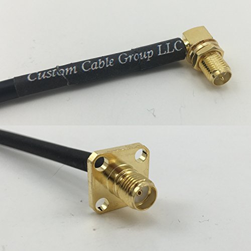 12 inch RG188 RP-SMA FEMALE ANGLE to SMA FEMALE FLANGE Pigtail Jumper RF coaxial cable 50ohm Quick USA Shipping