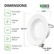 Load image into Gallery viewer, Sunco Lighting 10 Pack 4 Inch LED Recessed Downlight, Smooth Trim, Dimmable, 11W=60W, 3000K Warm White, 660 LM, Damp Rated, Simple Retrofit Installation - UL + Energy Star
