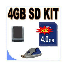Load image into Gallery viewer, Two 4GB SD Secure Digital Memory Cards 6Ave Accessory Saver Bundle for Canon Cameras + More
