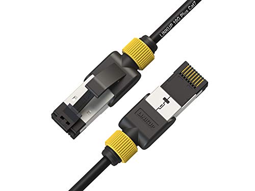 LINKUP - [Tested with Versiv CableAnalyzer] Cat7 Ethernet Cable -5 FT (6 Pack) 10G Double Shielded RJ45 S/FTP | Network Internet LAN Switch Router Game | High-Speed | 30AWG Black