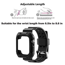 Load image into Gallery viewer, MAIRUI Compatible with Apple Watch Bands Case 45mm/44mm Series 7/6 SE 5/4 Men Women Accessories Strap Sport Rugged for iWatch (Black)
