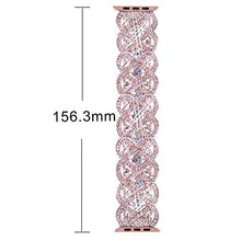 Load image into Gallery viewer, VIQIV Bling Bands Compatible with Apple Watch 38mm 40mm 41mm 42mm 44mm 45mm Iwatch Series 7 6 5 4 3 2 1, Diamond Rhinestone Stainless Steel Metal Bracelet Wristband Strap for Women
