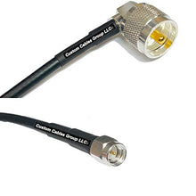 Load image into Gallery viewer, 3 feet RFC195 KSR195 Silver Plated UHF Male Angle to SMA Male RF Coaxial Cable

