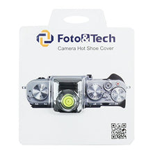 Load image into Gallery viewer, Foto&amp;Tech 2 in 1 Hot Shoe Hotshoe Cover with Bubble Spirit Level Compatible with Canon Nikon Panasonic Fujifilm Olympus Pentax Sigma DSLR/SLR/Evil Camera (Hot Shoe Cover with Level)
