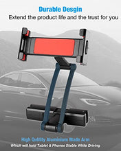 Load image into Gallery viewer, Car Tablet Headrest Holder, Backseat Tablet Mount-INNOMAX Car iPad Headrest Adjustable Stand with Long Arm for Apple iPad Pro/Air/Mini,Samsung Tablet, Fire Tablets, Phones, All from 5-12.5-Black
