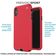 Load image into Gallery viewer, Speck Products Compatible Phone Case for Apple iPhone Xs Max, Presidio Sport Case, Heartrate Red/Sidewalk Grey/Black
