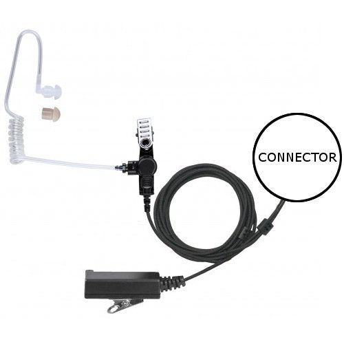 2-Wire Clear Tube Fiber Cord Earpiece Mic for HYT TC-610P 700P 780 780P 780M (3 Year Warranty)
