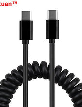 Load image into Gallery viewer, 10Gbps USB-C 3.1 Type C Male to Male Spring Data Cable for Tablet / Mobile Phone , black-1 m
