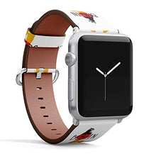 Load image into Gallery viewer, S-Type iWatch Leather Strap Printing Wristbands for Apple Watch 4/3/2/1 Sport Series (42mm) - Symbol of The Berlin Bear Painted in The German Flag with The Inscription Berlin
