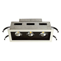 WAC Lighting MT-3LD311R-F940-BK Mini Multiple LED Three Remodel Housing with Trim and Light Engine 4000K Flood Black, 25 Beam Angle