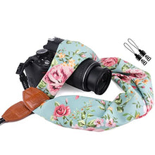 Load image into Gallery viewer, Elvam Universal Men and Women Scarf Camera Strap Belt Compatible with DSLR, SLR, Instant,Digital Camera - Retro Green Floral Pattern
