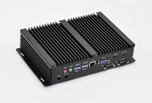 Load image into Gallery viewer, Kaby Lake I5 7200U Industrial PC IPC Mini PC Fanless PC with GbE 4G RAM 64G SSD Support Linux/Windows 2 COM 7 USB USB3.0 VGA HDMI Rich IO, Black Aluminum
