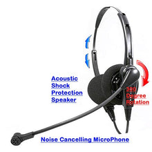 Load image into Gallery viewer, Phone Headset Compatible with Cisco 7931 7940 7941 7942 7945 - Cost Effective Call Center Noise Cancel Mic Binaural Headset Plus Phone Headset Cord

