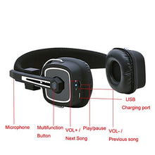 Load image into Gallery viewer, Trucker Bluetooth Headset Wireless with Noise canceling Microphone, On-Ear Wireless Headphones with Mic,Over The Head Earpiece for iOS &amp; Android Mobile Phone, Skype, Truck Drivers, Call Center,Voip
