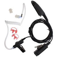 3' 2-Wire Earpiece Headse Coil Earbud Audio Mic Surveillance Kit Compatible For Motorola Ht750 Ht1250 GP280, GP328, GP330,MT850, MT850LS,PRO860,RMU Acoustic Tube Headset, Noise ReductionTwo-Way Radio