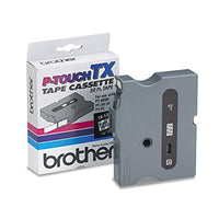 Brother TX1311 TX Labeling Tape for PT-8000, PT-PC, PT-30/35, 1/2-Inch w, Black on Clear