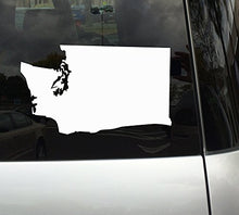 Load image into Gallery viewer, Applicable Pun Washington State Shape - The Evergreen State - White Vinyl Decal Sticker for Car, MacBook, Laptop, Tablet and More (10 Inch)
