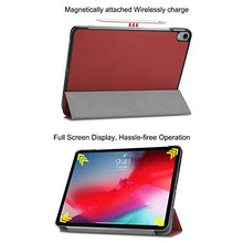 Load image into Gallery viewer, Premium Trifold Case for iPad Pro 11&quot;, Cookk [Rubber Cover] Slim Fit PU Leather Smart Case with Auto Sleep/Wake [Apple Pencil Holder] Compatible with iPad Pro 11&quot; 2018, WineRed
