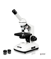 Parco Scientific PBS-402LRC-E2 Monocular Compound Microscope, 40x800x Magnification, 0.65 N.A. Condenser, Coaxial Coarse & Fine Focus, Plain Stage with 20X WF Eyepiece