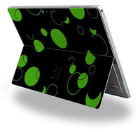 Lots of Dots Green on Black - Decal Style Vinyl Skin fits Microsoft Surface Pro 4 (SURFACE NOT INCLUDED)
