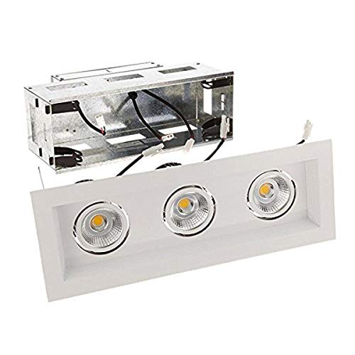 WAC Lighting MT-3LD311R-W935-WT Mini Multiple LED Three Remodel Housing with Trim and Light Engine 3500K Narrow White, 45 Beam Angle