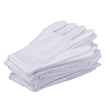 Load image into Gallery viewer, 12Pcs/6 Pairs 8.27 Inches White Cotton Gloves Work Gloves One Size
