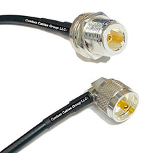 Load image into Gallery viewer, 25 feet RFC195 KSR195 Silver Plated N Female Bulkhead to UHF Male Angle RF Coaxial Cable
