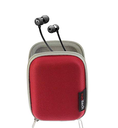 Navitech Red Hard Protective Earphone Case Compatible with The Urbanista Barcelona-Fluffy Cloud Earphones
