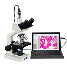 Load image into Gallery viewer, OMAX 40X-2500X Digital Lab Trinocular Compound LED Microscope with USB Digital Camera and Double Layer Mechanical Stage (M83EZ-C02)
