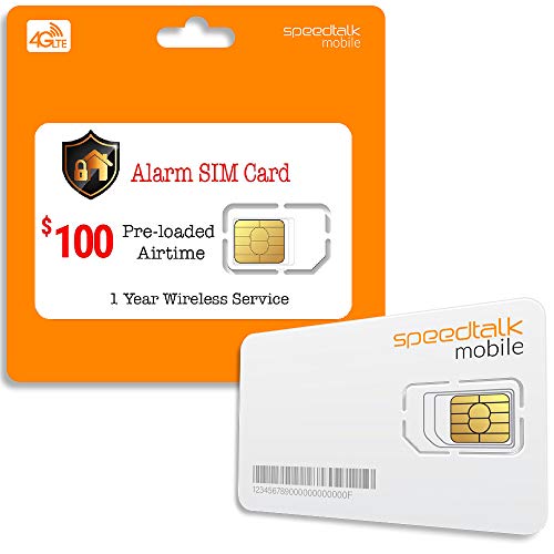 Prepaid Alarm SIM Card for GSM Home/Busines Security Alarm System - Unlimited Text - No Contract- 1 Year Wireless Service