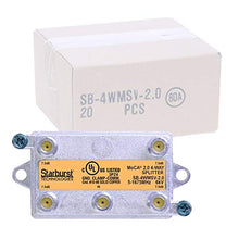 Load image into Gallery viewer, Starburst Technologies 4 Way CATV Vertical Coaxial Splitter - 20 Piece Inner Carton - 1GHz, MoCA 2.0, HPNA, DOCSIS 3.1 Compatible, 5-1675 MHz Wide Band, for Ethernet Over Coax Networking
