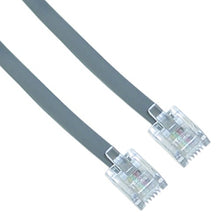 Load image into Gallery viewer, 3&#39; FT Phone Cord Cable 4 Wire Silver Satin Modular RJ11 Plugs Each End 6P4C Telephone Line RJ-11 Flat Phone Cord Cross-Wired for VoIP Cable Line Connector
