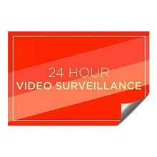 Load image into Gallery viewer, &quot;24 Hour Video Surveillance -Modern Diagonal&quot; Heavy-Duty Industrial Self-Adhesive Aluminum Wall Decal, 36&quot;x24&quot;
