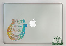 Load image into Gallery viewer, Luck O The Irish Horseshoe Specialty Vinyl Decal Sized to Fit A 13&quot; Laptop - Silver Metal Flake

