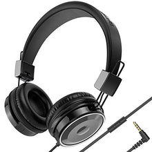 Load image into Gallery viewer, BASEMAN Wired Headphones with Microphone - Foldable Wired On-Ear Headphones for Laptops Computer Cellphone Tablet, Stereo Bass Headsets with 3.5mm Jack No-Tangle Cord for Boys Girls Women Men - Black
