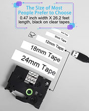 Load image into Gallery viewer, Tze131 P TouchLabelTapeClear 12mm Replacement for Brother Label Maker Tape Clear TZE-131 Laminated Black on Clear 0.47&quot; x 26.2&#39;, Compatible with P Touch Label Maker PT-D210 H110 D220 D410,4 Pack
