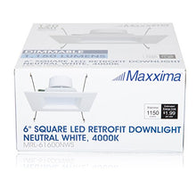 Load image into Gallery viewer, Maxxima 6 in. Dimmable Square LED Recessed Retrofit Downlight, 1150 Lumens, 90 CRI, Neutral White 4000K, E26 Screw in Connection, 120 Watt Equivalent, Energy Star
