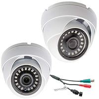 Evertech 2 Pcs CCTV Surveillance Security Camera 3.6mm Fixed Lens Outdoor/Indoor 50ft IR Waterproof Day&Night Vision Metal casing Dome Camera
