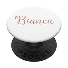 Load image into Gallery viewer, Bianca Personalized Blush Pink and White Custom Name PopSockets PopGrip: Swappable Grip for Phones &amp; Tablets
