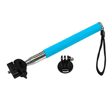 Load image into Gallery viewer, Maximal Power CA GP MONOPOD(BL)+Tripod Holder(L) Telescoping Extendable Pole Handheld Monopod Pole Arm Plus Tripod Mount Adapter for Gopro iPhone Samsung Galaxy (Blue)
