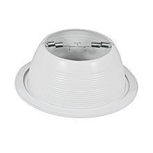 Load image into Gallery viewer, Four Bros SB30/WHT Stepped Baffle Recessed Can Light Trim for BR30/38/40, PAR30/38, LED, Incandescent, CFL and Halogen, 6 Inch, White
