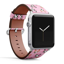 Load image into Gallery viewer, Compatible with Big Apple Watch 42mm, 44mm, 45mm (All Series) Leather Watch Wrist Band Strap Bracelet with Adapters (French Bulldogs)
