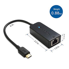 Load image into Gallery viewer, Cable Matters USB C to Ethernet Adapter (USB C to Gigabit Ethernet Adapter) in Black - USB-C and Thunderbolt 3 Port Compatible for MacBook Pro, Dell XPS 13 15, HP Spectre x360, Surface Book 2 and More
