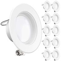 Sunco Lighting 10 Pack 4 Inch LED Recessed Downlight, Baffle Trim, Dimmable, 11W=60W, 2700K Soft White, 660 LM, Damp Rated, Simple Retrofit Installation - UL + Energy Star