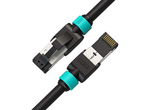 LINKUP - [Tested with Versiv CableAnalyzer] Cat7 Ethernet Cable -15 FT (2 Pack) 10G Double Shielded RJ45 S/FTP | Network Internet LAN Switch Router Game | High-Speed | 26AWG Black