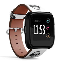 Load image into Gallery viewer, Replacement Leather Strap Printing Wristbands Compatible with Fitbit Versa - Musinc Skull Wearing Headphone
