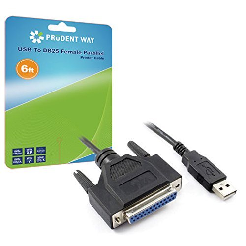 Prudent Way PWI-USB-DB25 - USB to DB25 Female Bi-Directional Parallel Adapter, 6' Length